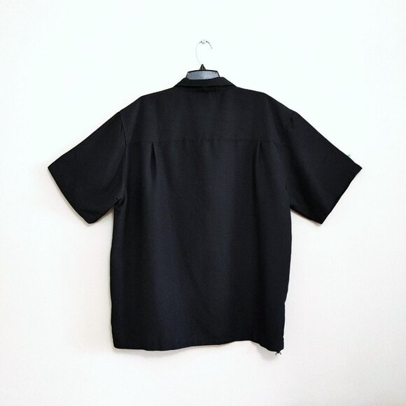 Joe Marlin Men XXL  Black Hawaiian Shirt Button Up Palm Trees - Picture 3 of 3